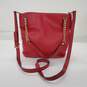 Michael Kors Red Leather Gold Chain Strap Crossbody Shoulder Bag image number 1