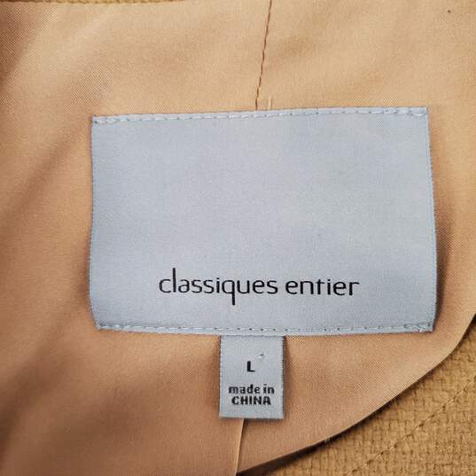 Classique's Entier WM's Funnel Neck Wool Blend Snap Button Beige Jacket  Size L image number 3