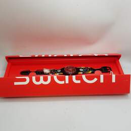Swatch 34mm Die Glocke Plastic 3Bar WR Floral Plastic Watch In Box