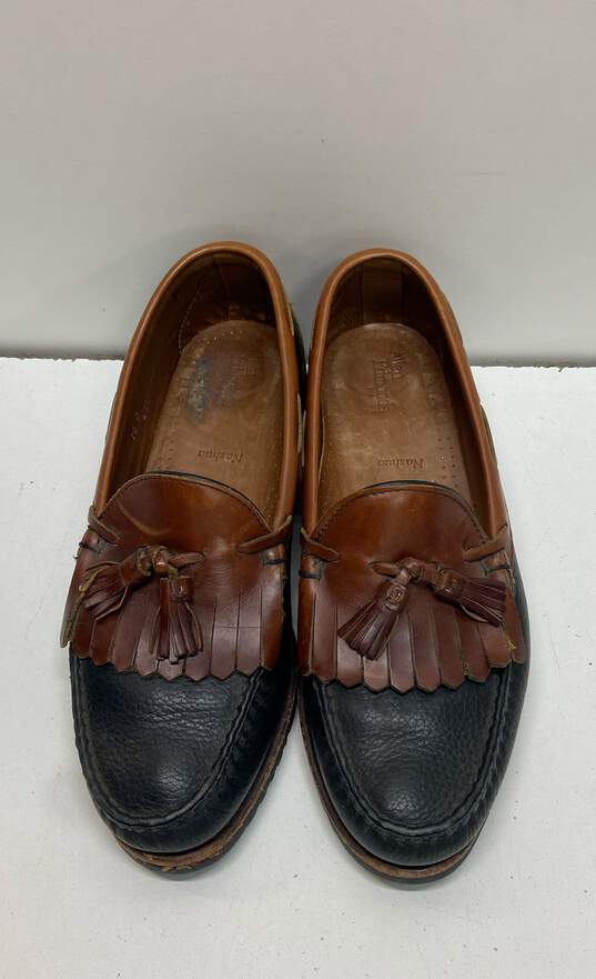 Allen Edmond Black Brown Leather Kiltie Tassel Loafers Shoes Men's Size 10 D image number 5