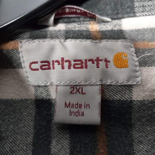 Carhartt Men's Gray Flannel Shirt Size 2XL image number 3