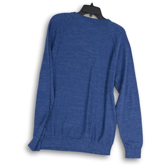 NWT J.Crew Mens Pullover Sweater Crew Neck Blue Space Dye Knitted Size Large image number 2