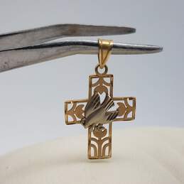 Michael Anthony 14k Gold Two Tone Tone of Peace Cross Pendant 1.0g