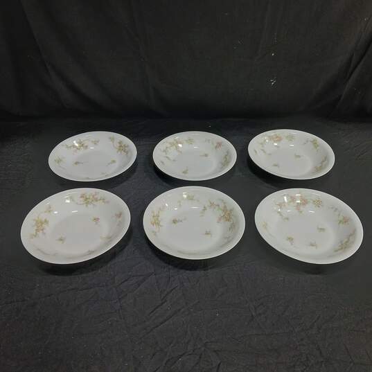 Bundle of 6 Theodore Haviland Limoges White with Floral Pattern Bowls image number 1