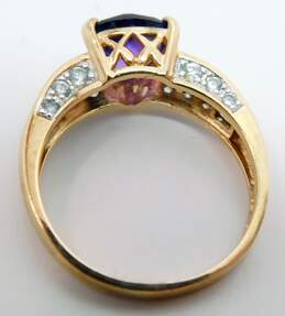 Vermeil 925 Ruby & Diamond Heart Pendant Necklace & Purple Sapphire & CZ Ring alternative image