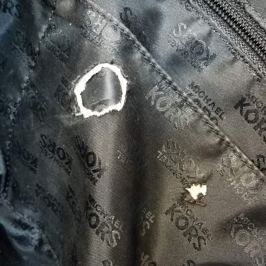 Michael Kors Black Patent Leather Signature Jet Set NS Chain Tote Shoulder  Bag 