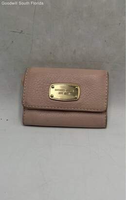 Michael Kors Womens Light Pink Leather Inner Pockets Credit Card Clutch Wallet