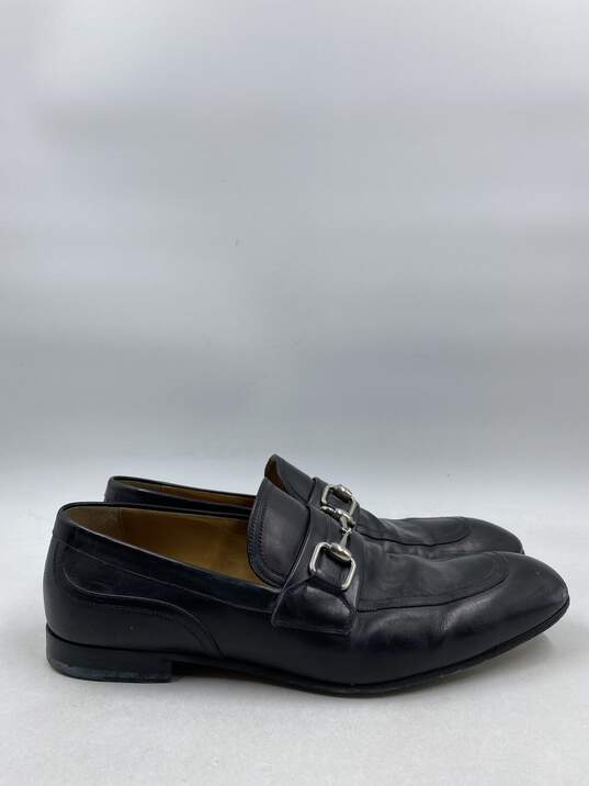 Authentic Gucci Horsebit Accent Black Leather Dress Loafers M 10 image number 1