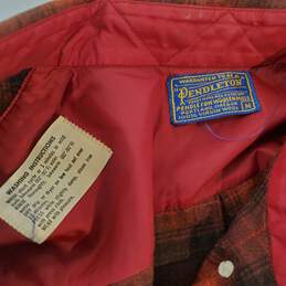 Vintage Pendleton Red Wool Button Up Short Sleeve Shirt Size M alternative image