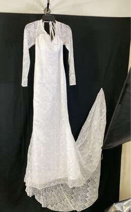 NWT Merry's Womens White Long Sleeve Sweetheart Neck Ball Gown Dress Size 6