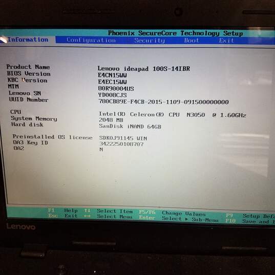Lenovo IdeaPad 100S 14in Laptop Intel Celeron N3050 CPU 2GB RAM 64GB SSD image number 9