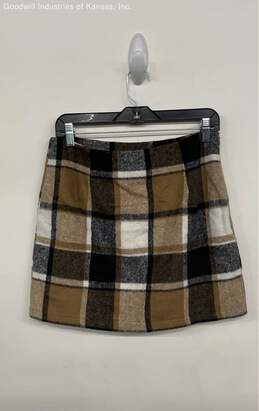 (i) Brown Plaid Skirt - Size M alternative image