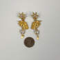 Designer Kriks Folly Gold-Tone Horse Shape Fashionable Dangle Earrings image number 3