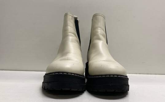 Marc Fisher Padmia White Leather Lug Sole Platform Chelsea Boots Women's Size 9 image number 2