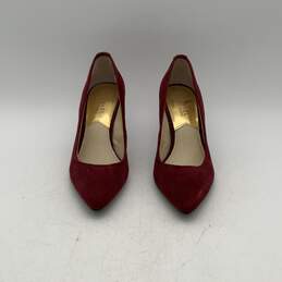 Michael Kors Womens Red Suede Pointed Toe Stiletto High Pump Heels Size 6