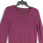 Womens Purple Long Sleeve Crew Neck Pullover Sweater Dress Size Small image number 3