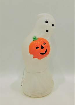 Vintage Working General Foam Plastics Lighted Ghost W/ Pumpkin Blow Mold Decor