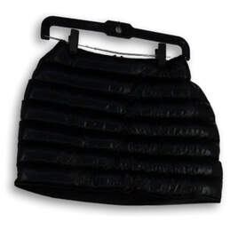 NWT Womens Black Bubble Flat Front Back Zip Puffer Mini Skirt Size Medium alternative image