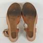 Nine West Wedge Sandal Peep Toe Women Heels   Size 7  Color Tan Brown image number 5