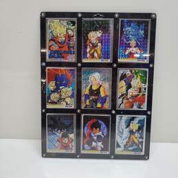 Dragon Ball Z Trading Card Holo Lot of 18 with Plexiglass Case
