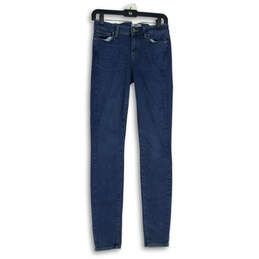 Womens Blue Denim Medium Wash 5-Pocket Design Skinny Leg Jeans Size 26