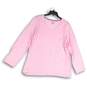 Hue Womens T-Shirt V-Neck Long Sleeve Stretch Pullover Pink Size 1X image number 1