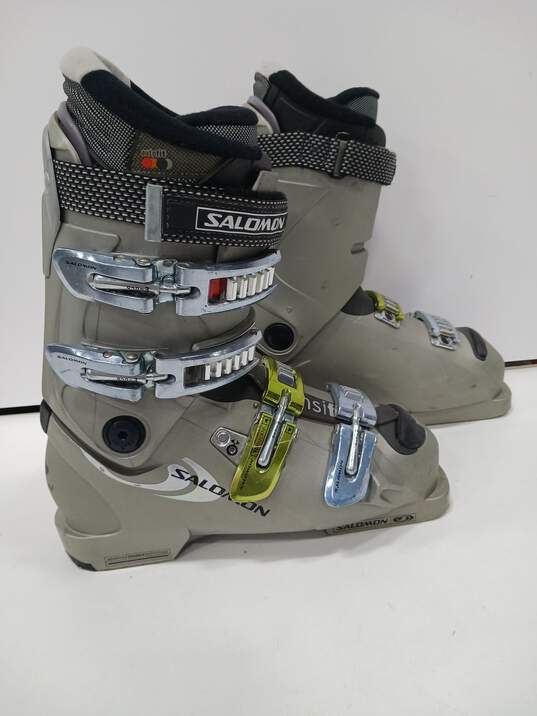 Salmon Women's Gray/Green X Wave Ski Boots SIze 6.5 284mm image number 4