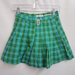 Urban Outfitters Blue/Green Pleated Plaid Mini Skirt Size S