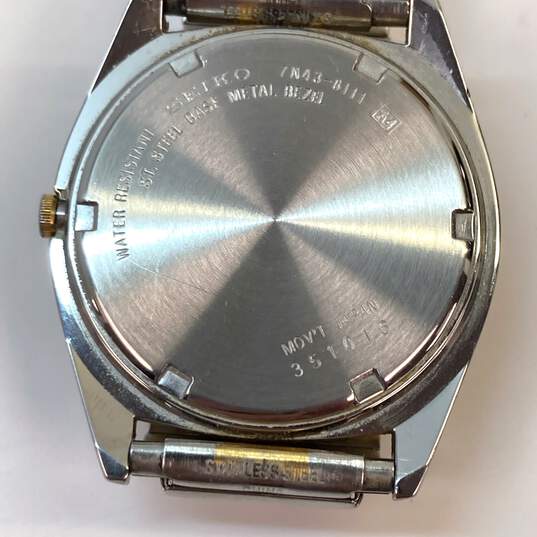 Designer Seiko Two-Tone Chain Strap Analog Round Dial Quartz Wristwatch image number 4
