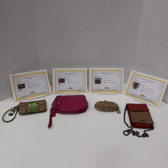 Authenticated 4pc Bundle of Women's Coach Wristlets and Wallets image number 1