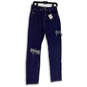 NWT Womens Blue Medium Wash Distressed Denim Straight Leg Jeans Size 4 image number 1