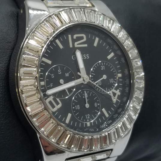 Rare Authentic Guess 38mm Case Crystal Bezel Chronograph Ladies U17511L1 Quartz Watch image number 4