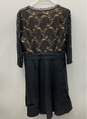 Homeyee Fashion Women's Tan And Black Lace Dress Sz 10 NWT image number 3