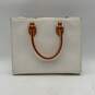 Dooney & Bourke Womens Tote Handbag Bottom Studs White Brown Leather w/ Wallet image number 4