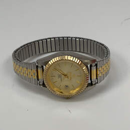 Designer Elgin Gold-Tone Stainless Steel Round Dial Analog Wristwatch