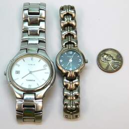 Fossil Steel & F2 FS2702 & ES8983 Black & White Dials Stainless Steel Ladies Watches 138g alternative image