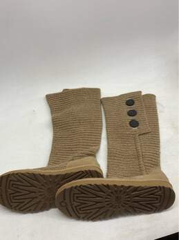 UGG Classic Cardy II Knit Boots Women's Size 10 Beige Knit Shearling Wool Lining