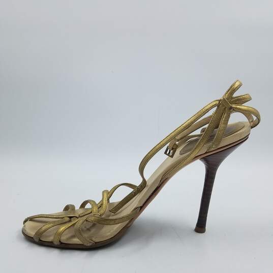 Gucci Ankle Strap Sandal Women's Sz.8B Metallic Gold image number 2