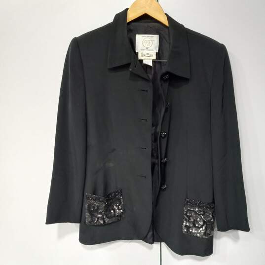Neiman Marcus Women's Paisley Sequined Pocket Blazer Size 10 image number 1