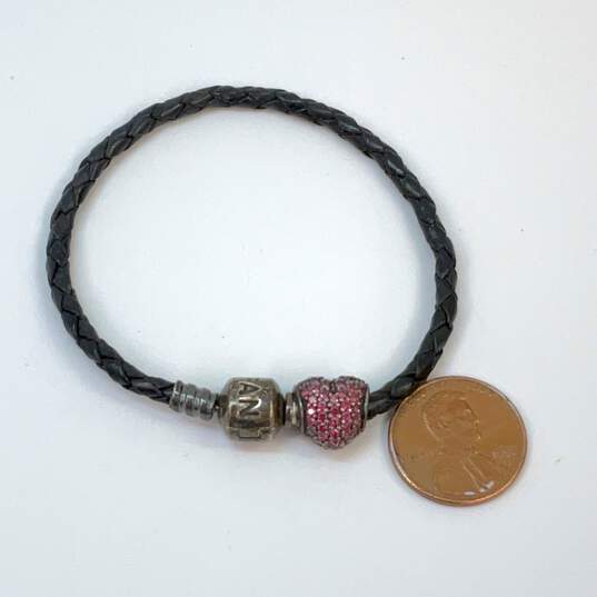 Designer Pandora 925 ALE Sterling Silver Purple Heart Charm Bracelet image number 4