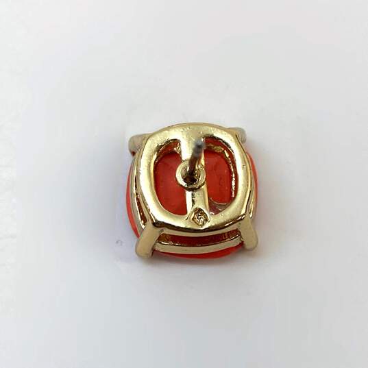 Designer Kate Spade New York Gold-Tone Red Crystal Cut Square Stud Earrings image number 3