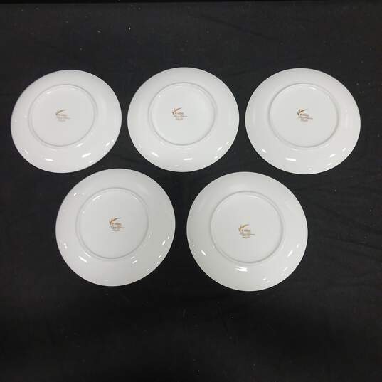 Lot of Five Mikasa Rainflower China Dessert Plates image number 2