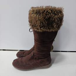 American Eagle Faux Fur Trimmed Faux Suede Winter Boots Size 10 alternative image