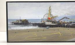 Kevin Anderson Multi Media Art on Wood Base "Santa Monica Time" OOAK Wall Clock alternative image