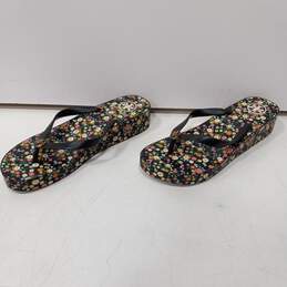 Tory Burch Black & Floral Platform Sandals Size 10M alternative image