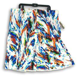 NWT Chelsea & Theodore Womens Multicolor Abstract Knee Length A-Line Skirt Sz 2X alternative image
