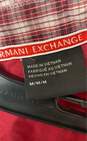 Armani Exchange Mens Red Cotton Plaid Slim Fit Short Sleeve Button Up Shirt Sz M image number 4