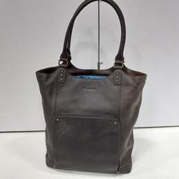 Solo VTA802-3 Brown Leather Padded Laptop Tote Bag