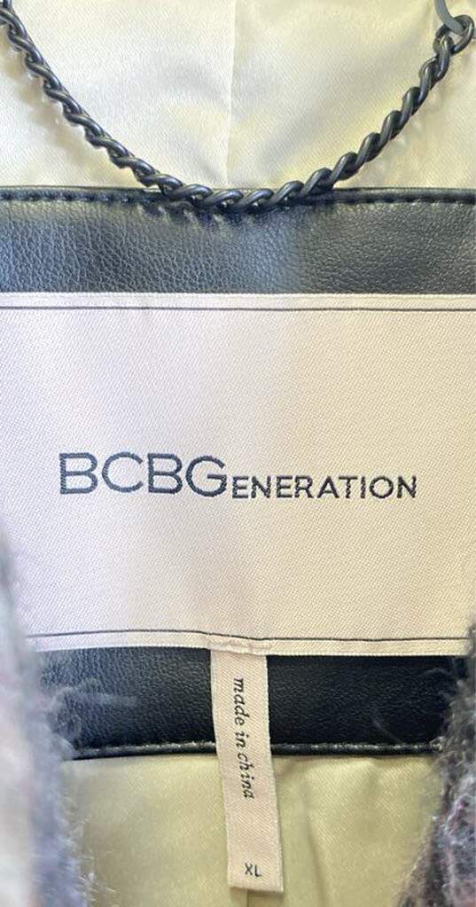 BCBGeneration Womens Multicolor Plaid Pockets Flannel Shacket Jacket Size XL image number 4