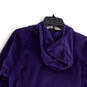 NWT Womens Purple Long Sleeve Pockets Hooded Full Zip Fleece Jacket Size XL image number 4